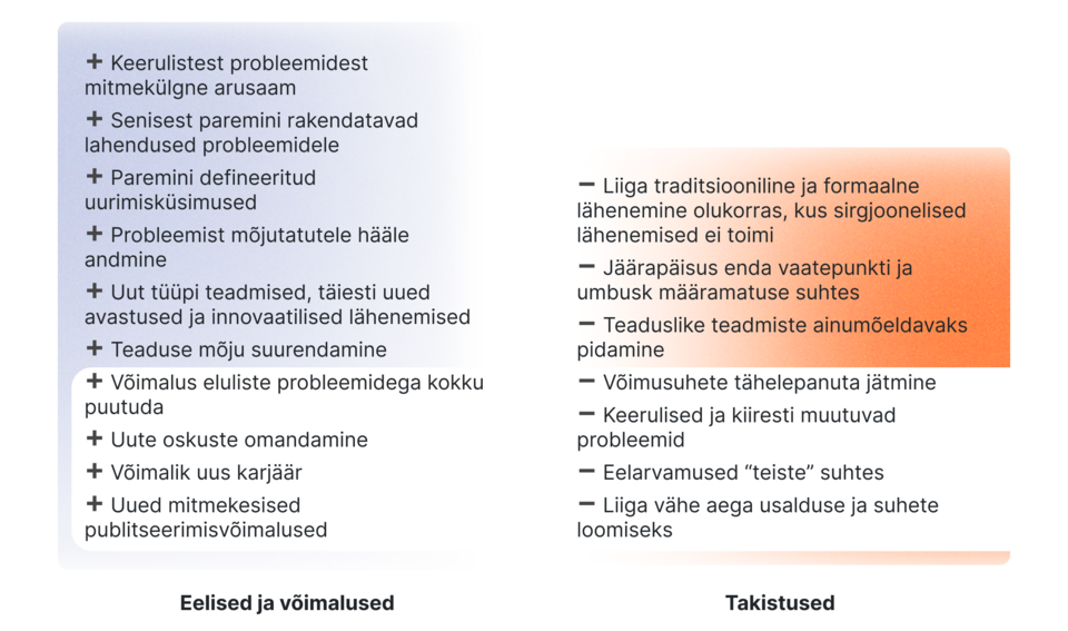 ITD uurimistöö eelised, võimalused ja takistused